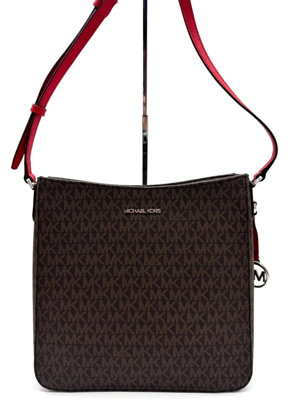 Michael Kors Large Messenger Crossbody Bag Brown/Red
